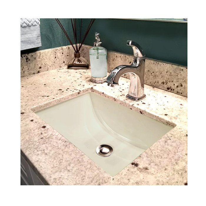 Nantucket Sinks Great Point 12.88'' Ceramic Rectangular Undermount Bathroom Sink with Overflow